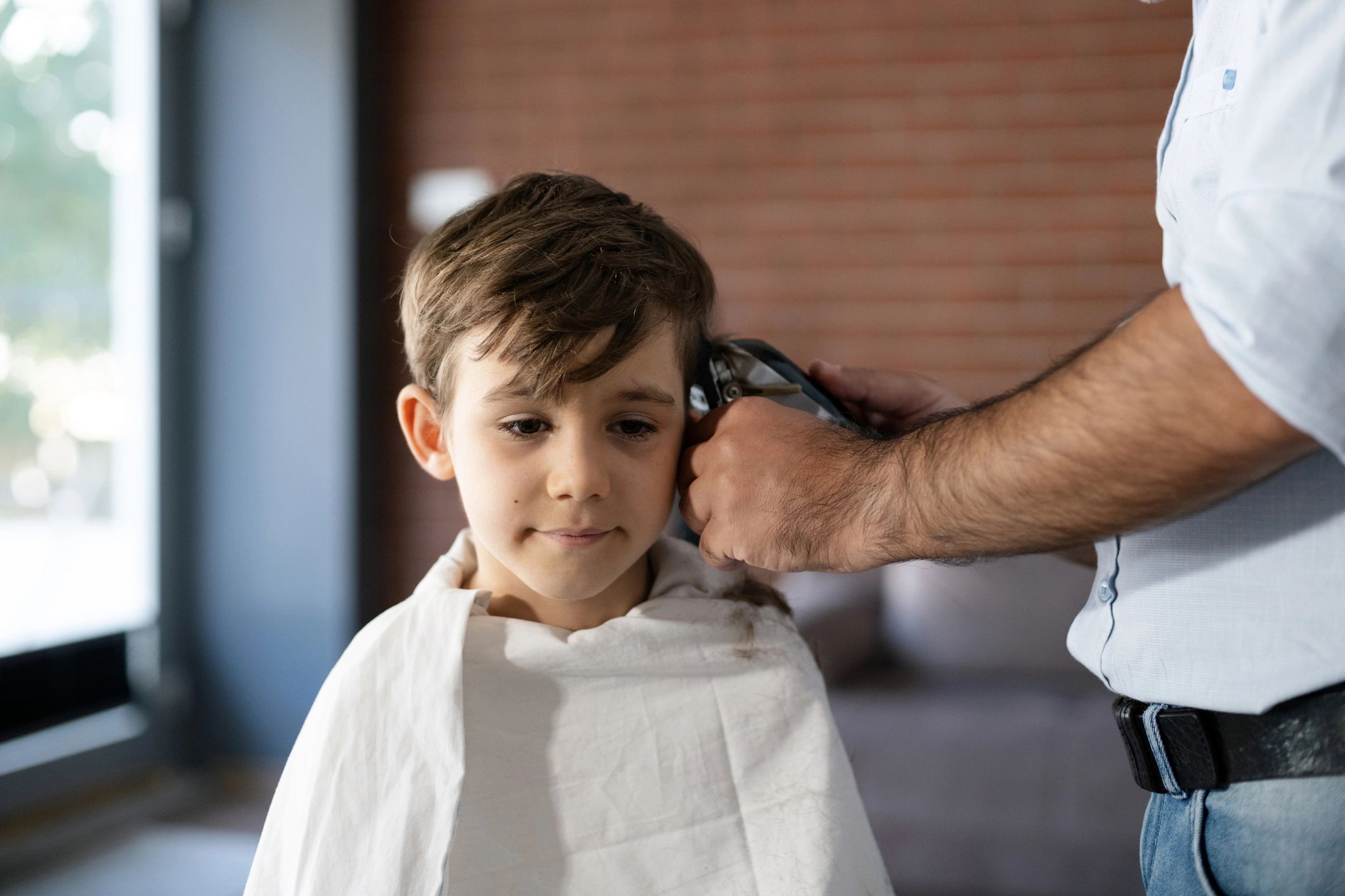 Barber giving a haircut